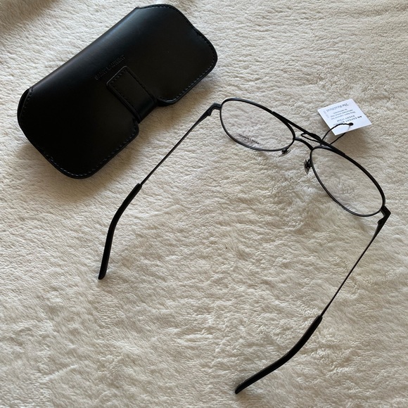 Authentic Saint Laurent black metal demo aviator eyeglasses YSL - Picture 3 of 10